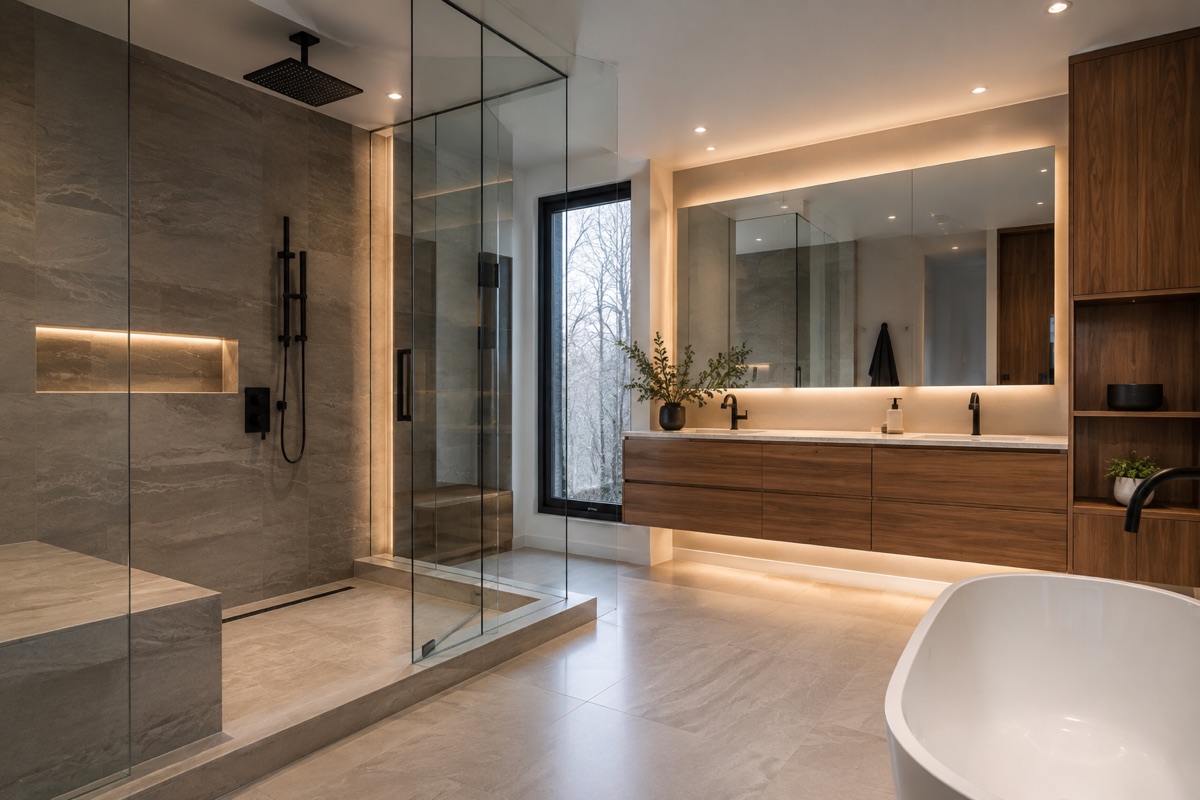 Bathroom renovation illustration